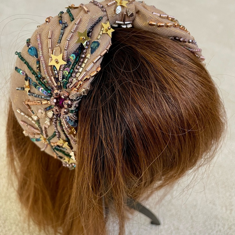 Anthropologie Beaded Starburst Headband